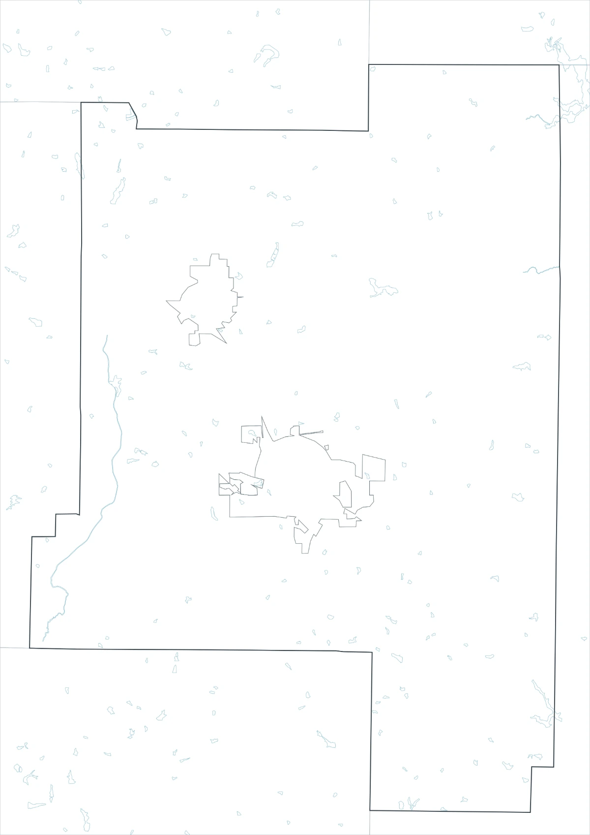 Lamar County outline map with boundary lines and no color fills