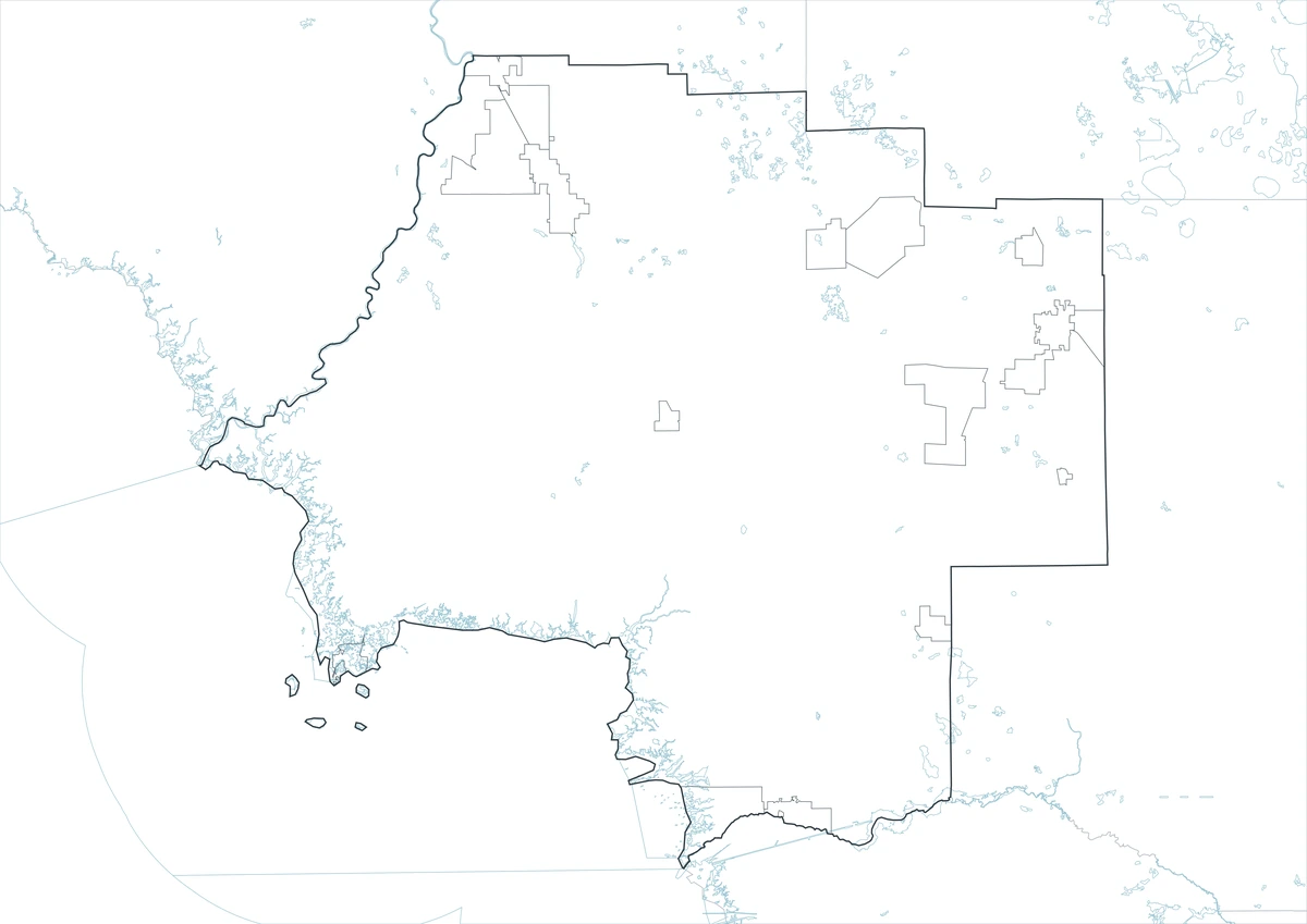 Blank outline map of Levy County Florida