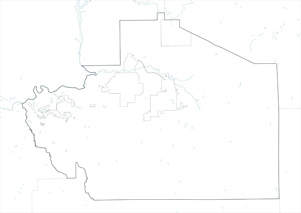 Outline Macon County map prepared for custom notes and markings