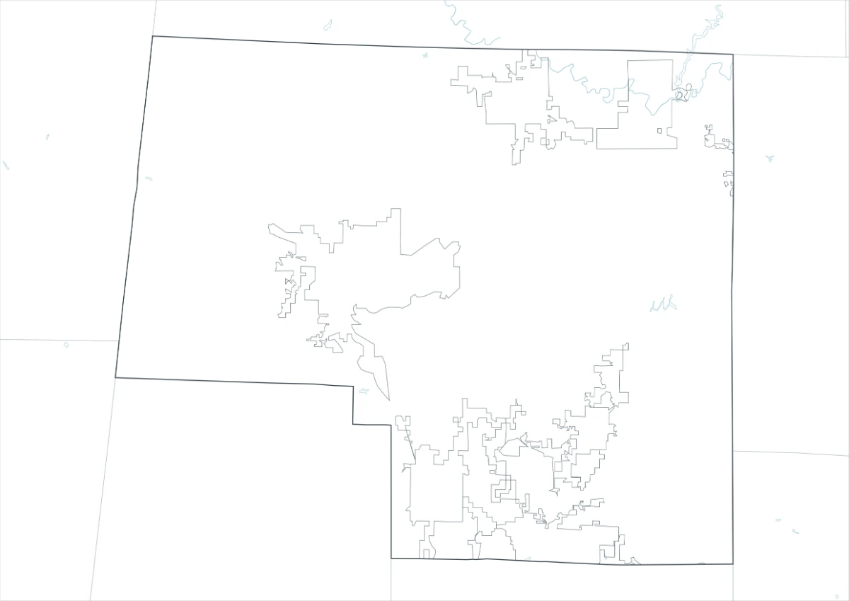 Outline Marion County map for custom state-line and place markings