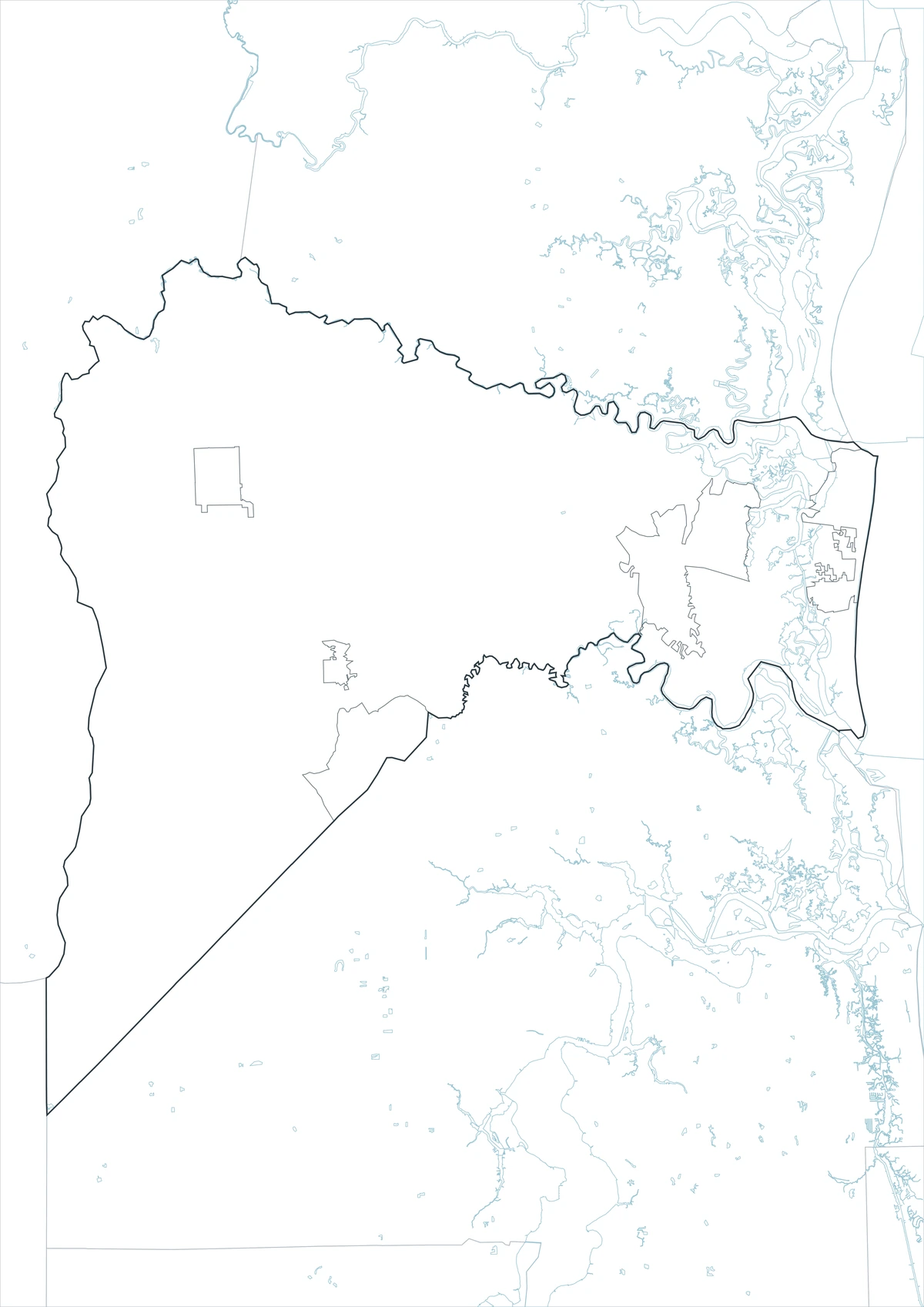 Blank outline map of Nassau County Florida