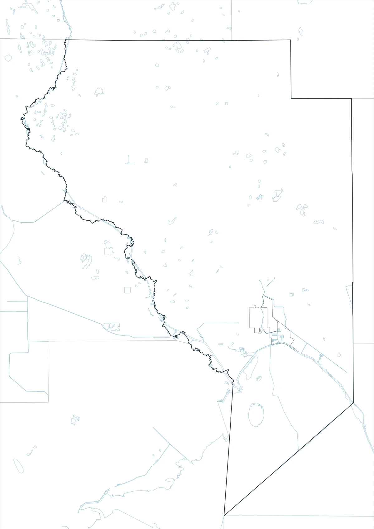Blank outline map of Okeechobee County Florida