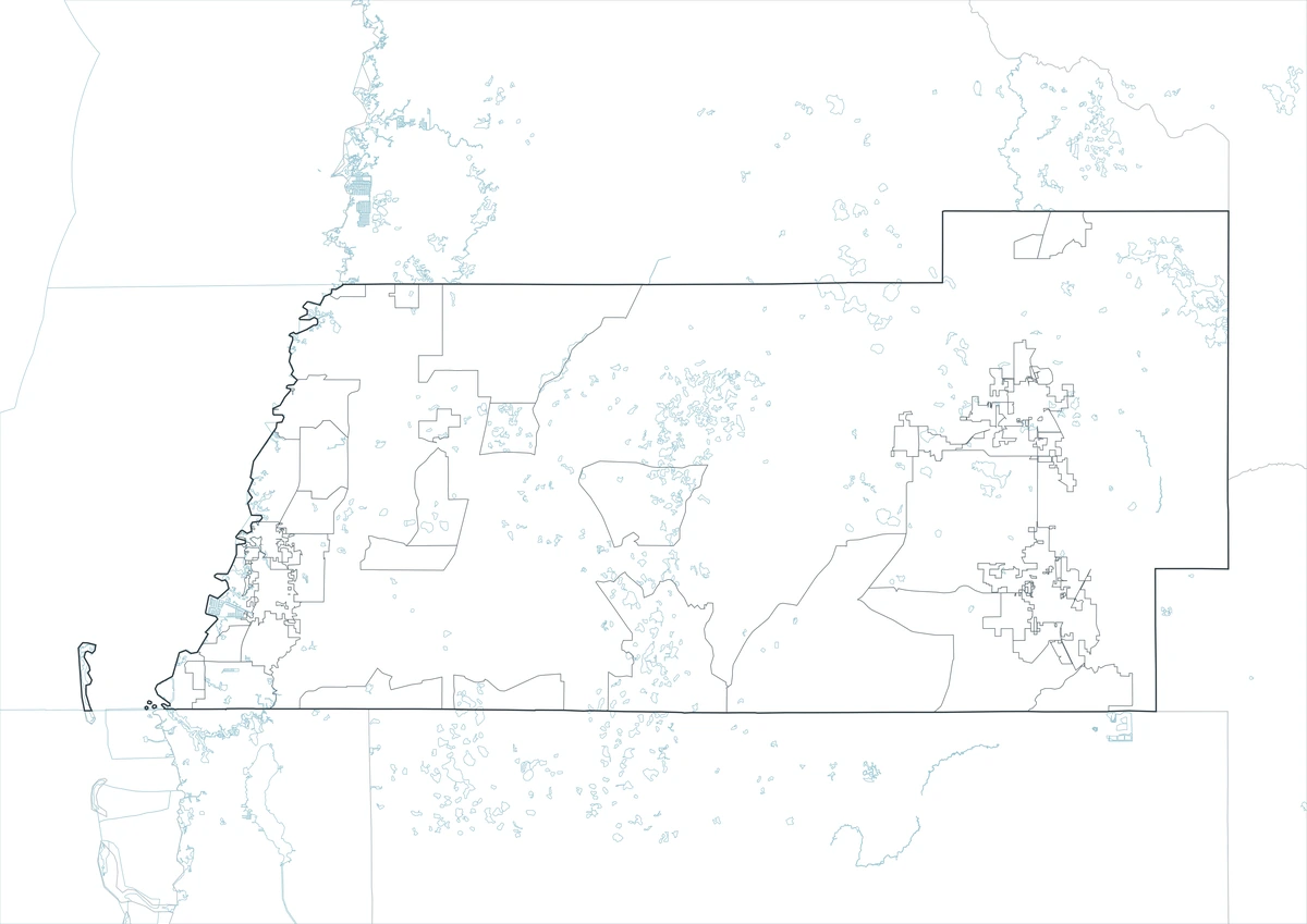 Blank outline map of Pasco County Florida