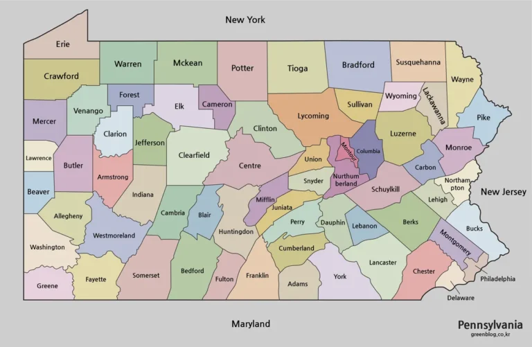 Pennsylvania Map Collection for A3 Printing and Presentations