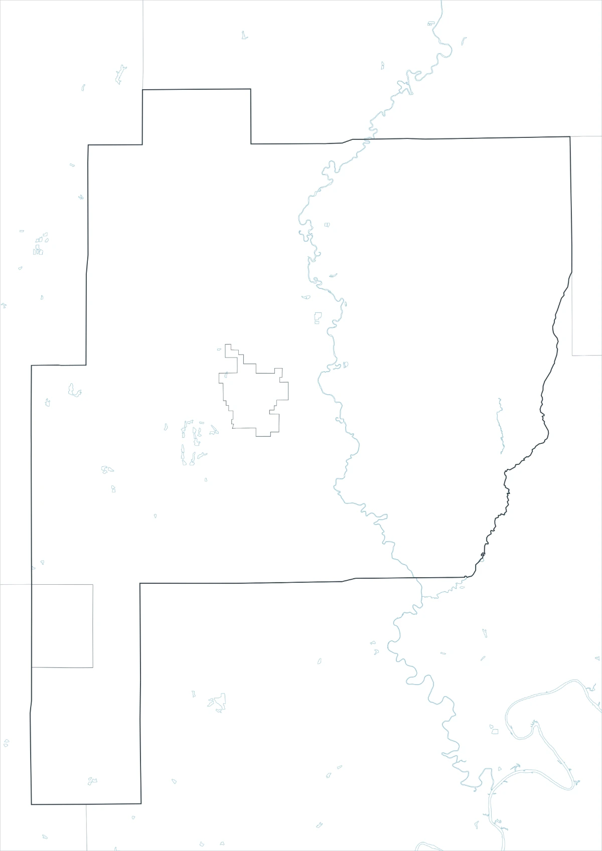 Perry County map outline edition showing the county form and essential boundaries