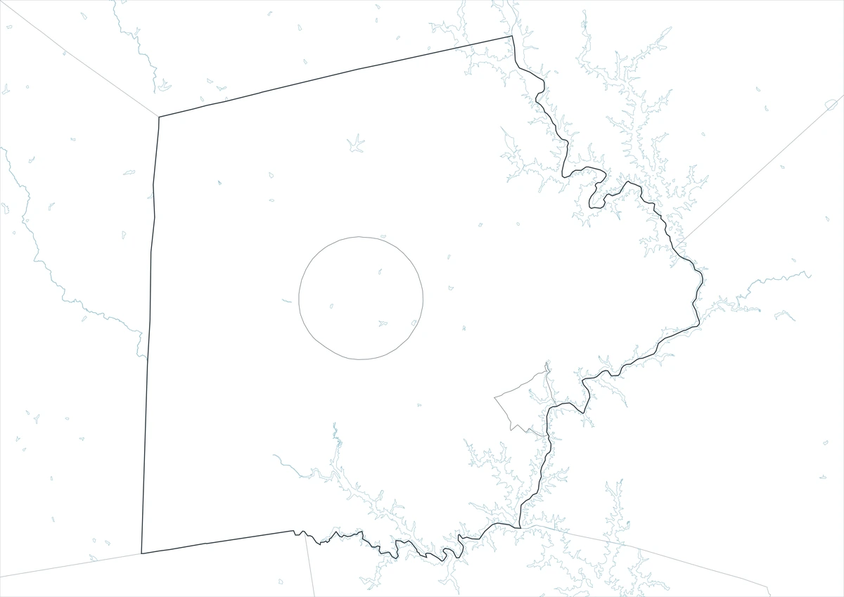 Outline map of Putnam County Georgia without place labels