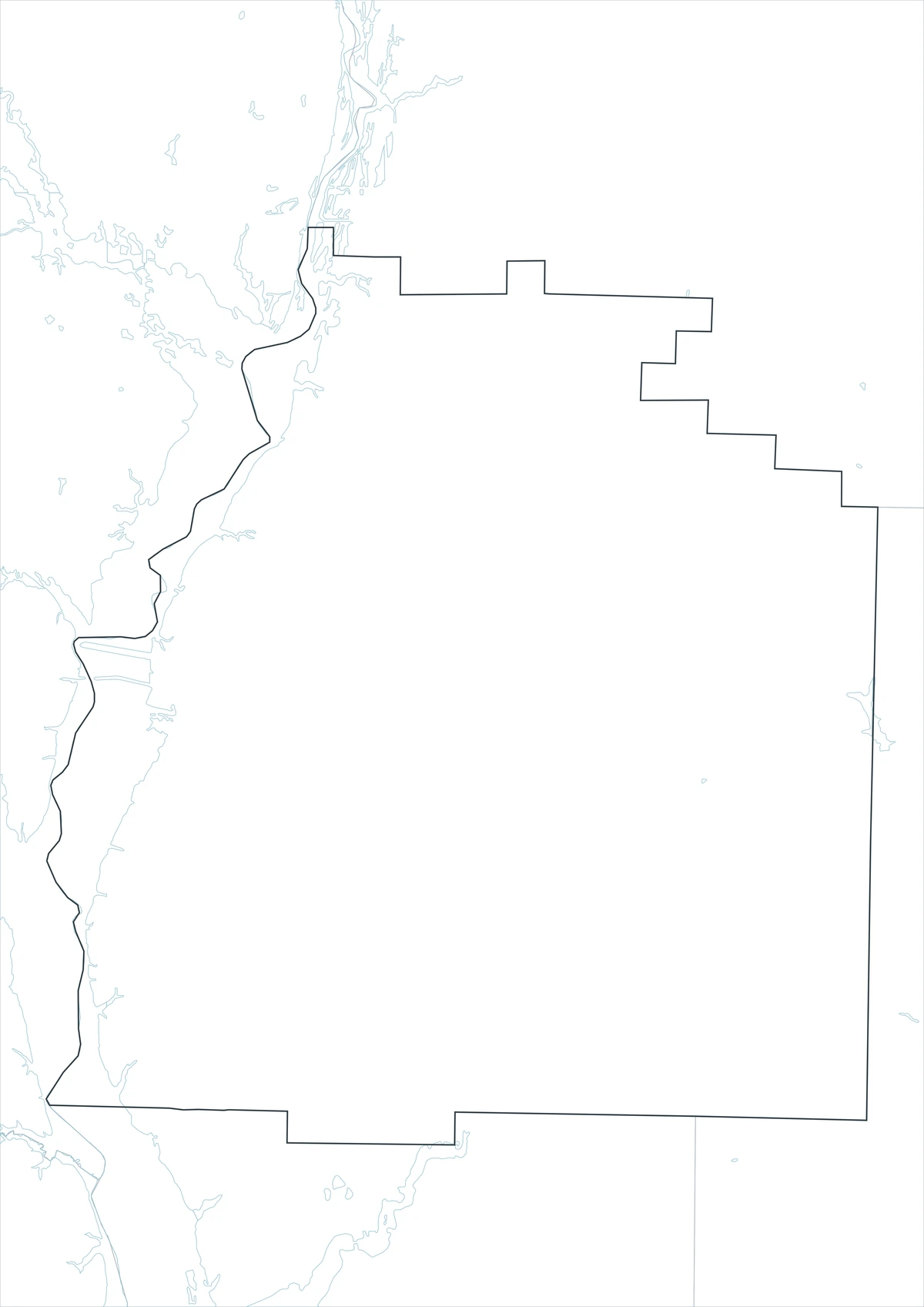 Outline map of Quitman County Georgia without place labels
