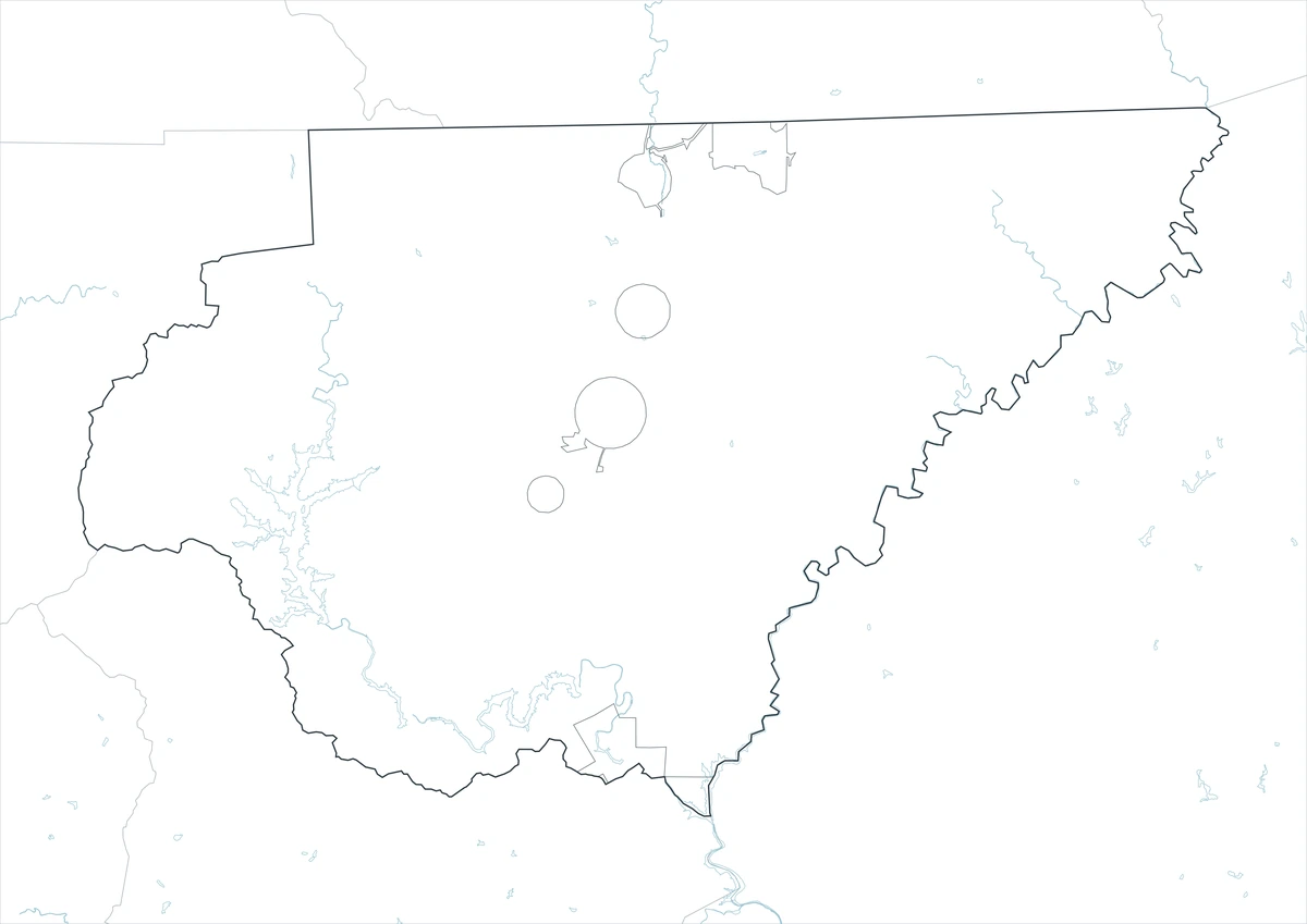 Outline map of Rabun County Georgia without printed place names