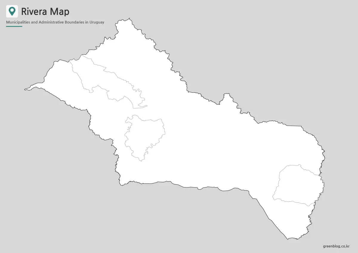 Blank Rivera outline map with three municipal boundary areas