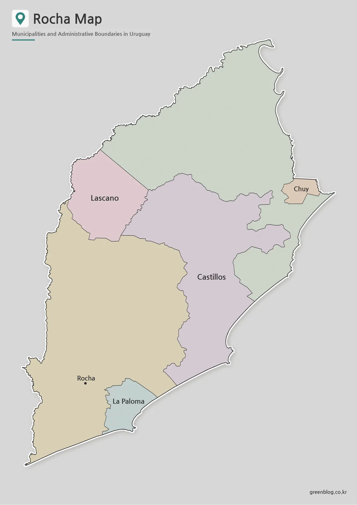 로차주 지도 색상 버전과 4개 자치구 경계
