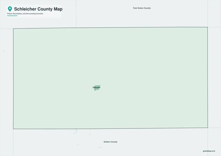 텍사스주 슐라이허 카운티 지도(Schleicher County)｜엘도라도와 세 유역의 고원 목축지