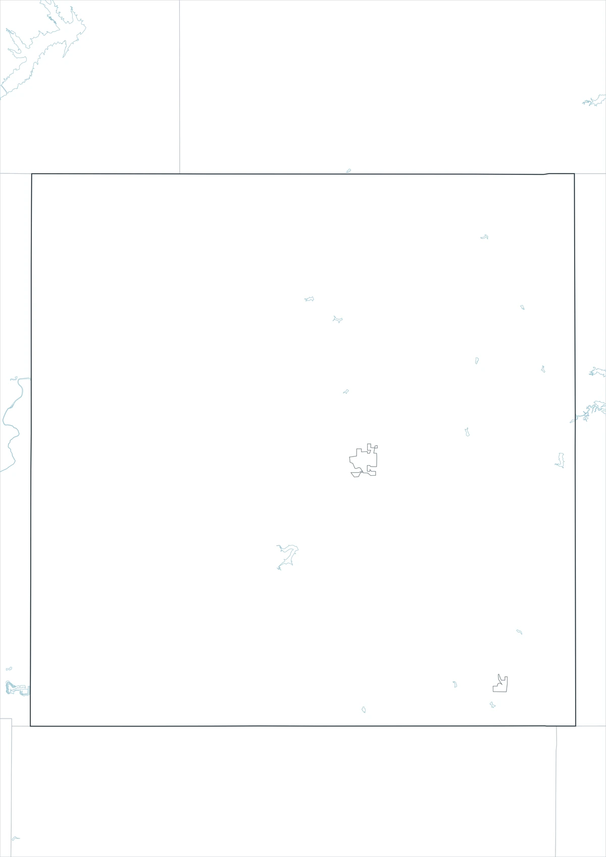Outline map of Shackelford County and adjacent county boundaries