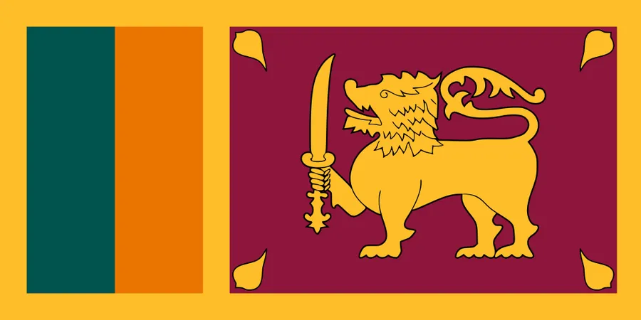 Sri Lanka flag image for use with printable Sri Lanka map resources