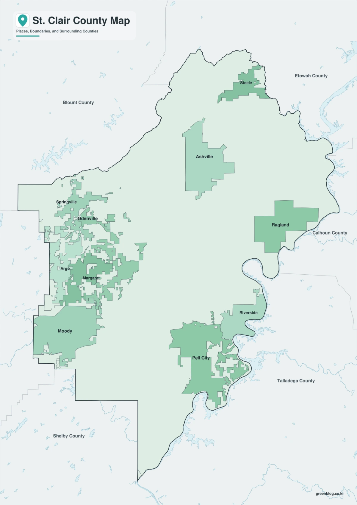 St. Clair County color map
