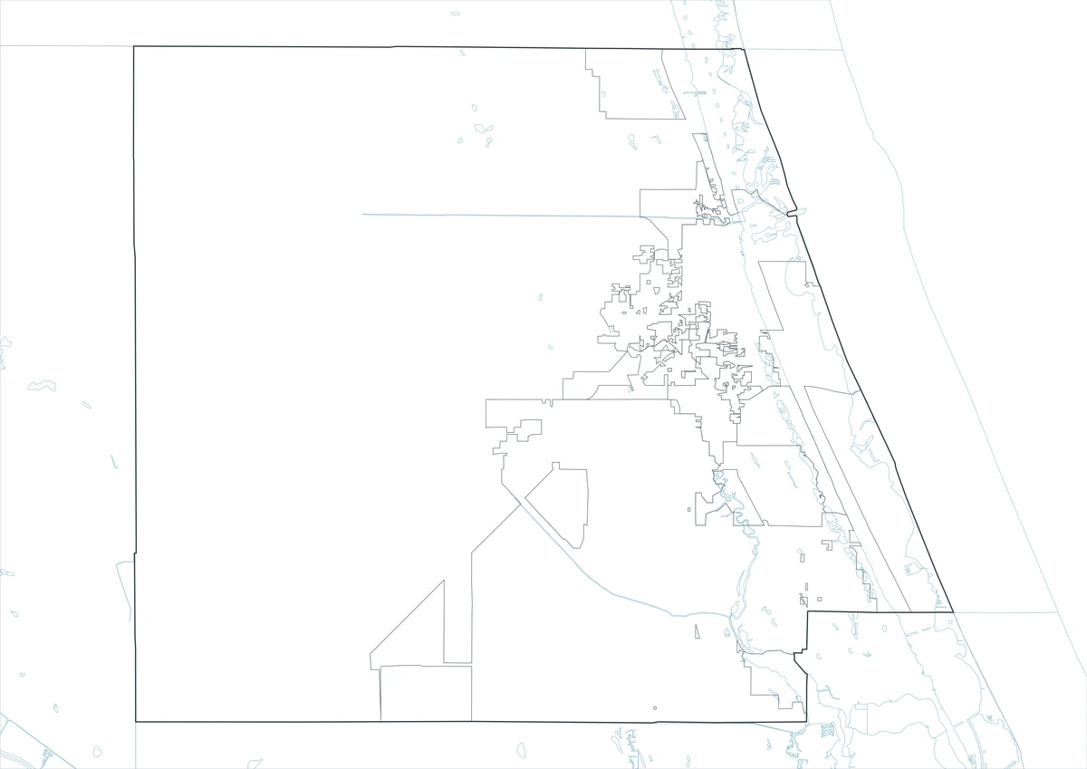 Blank outline map of St. Lucie County Florida