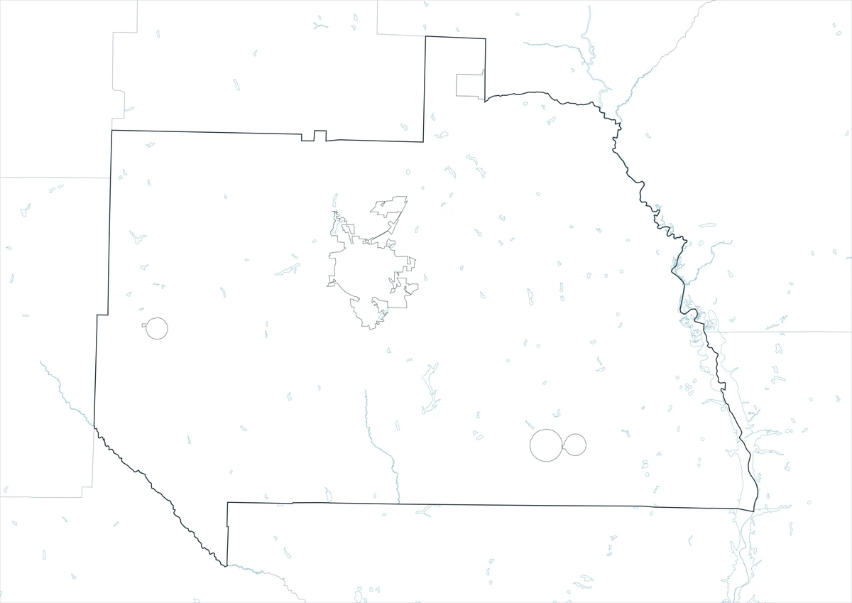 Sumter County outline map with boundary lines and no labels