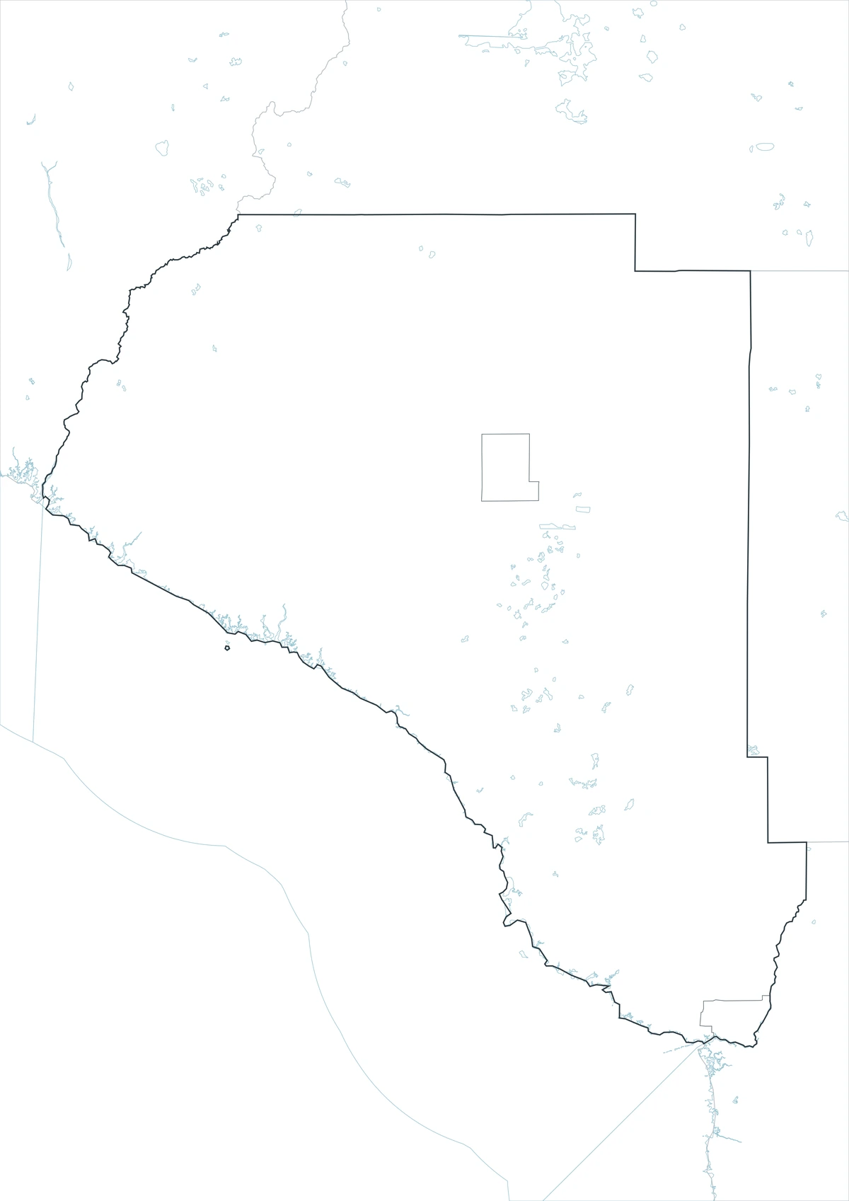 Blank outline map of Taylor County Florida
