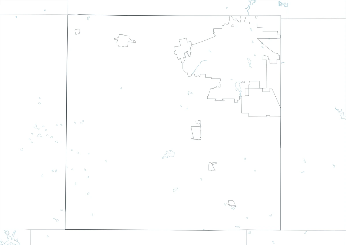 Outline map of Taylor County and neighboring county boundaries