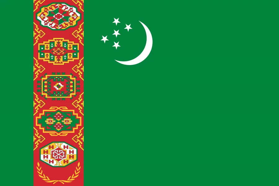 Turkmenistan flag image for educational country map resources
