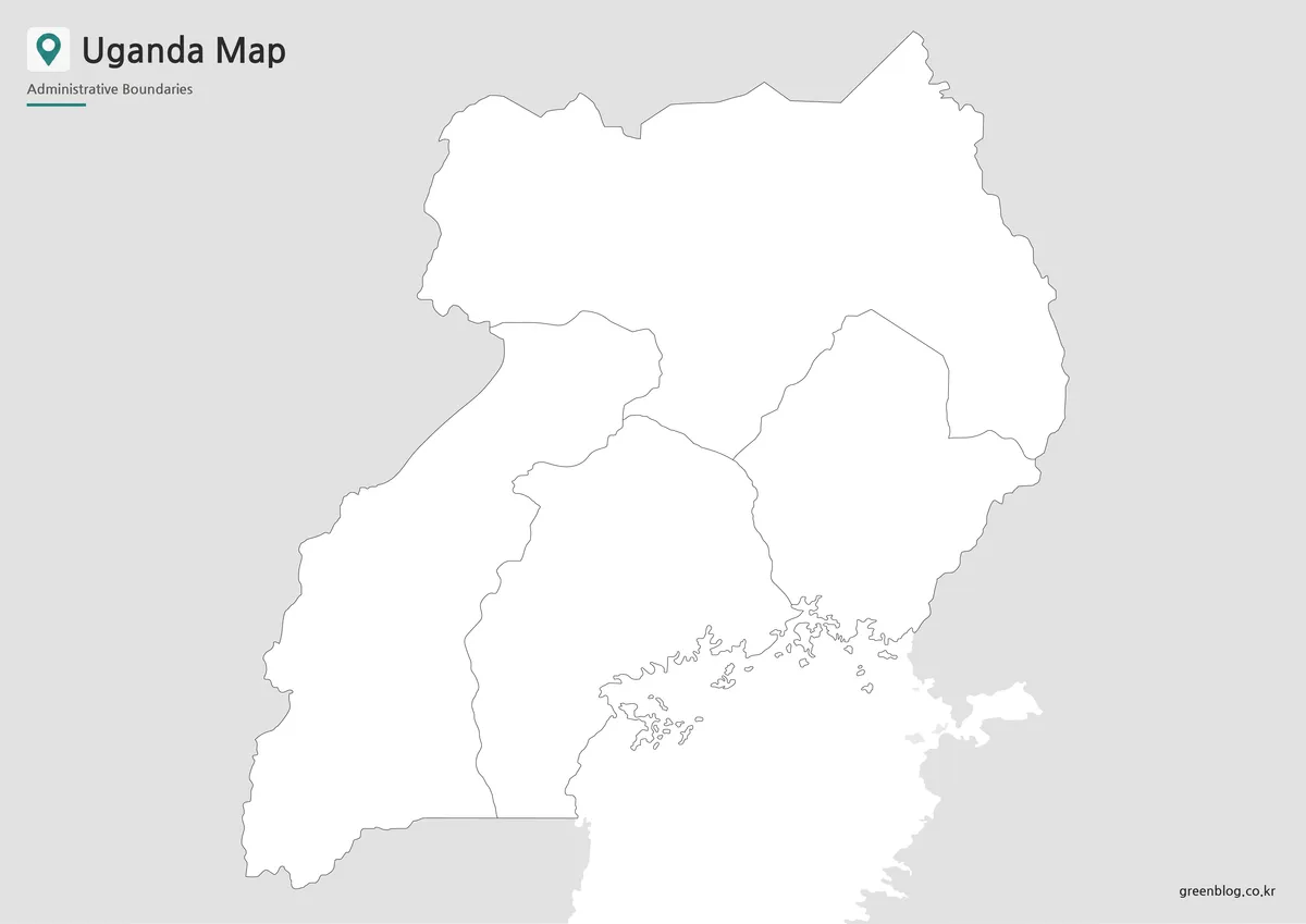 Uganda outline map for editing, coloring activities, and infographic design
