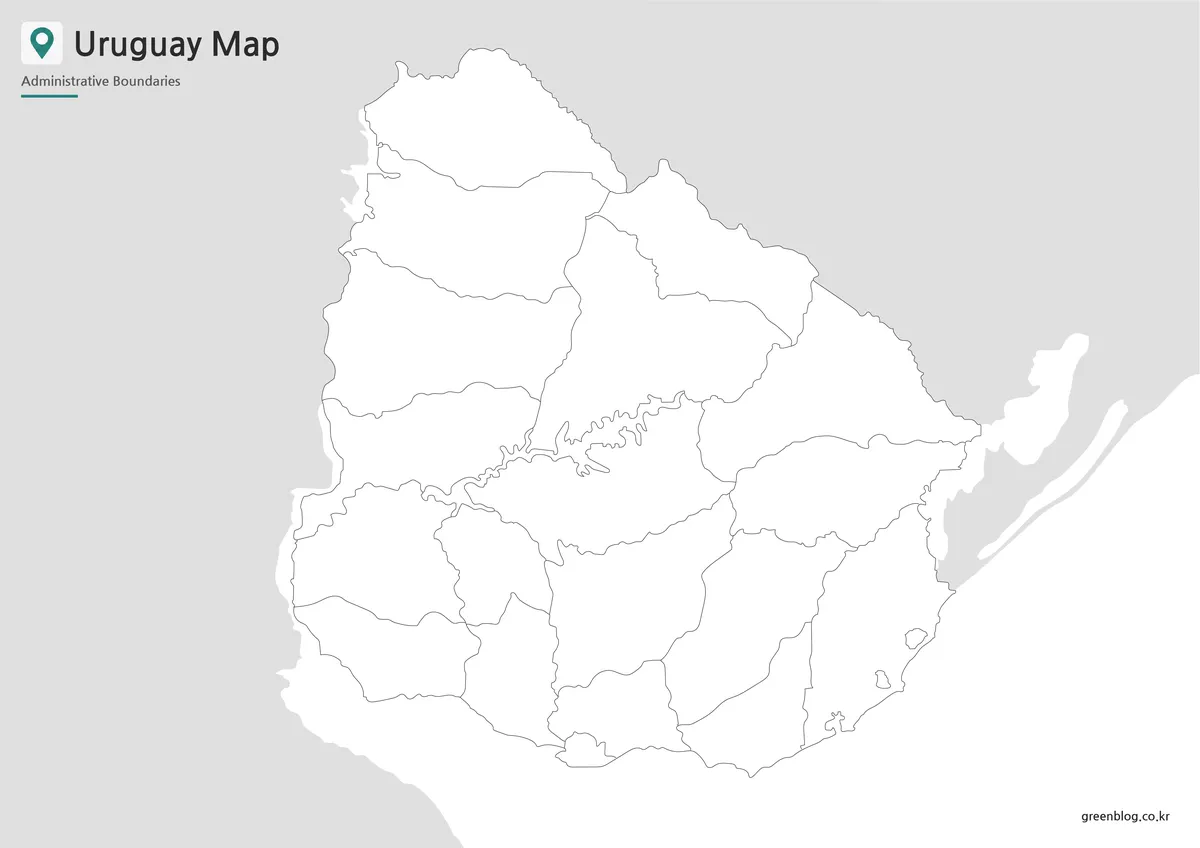 Uruguay outline map for editing, coloring activities, and infographic design
