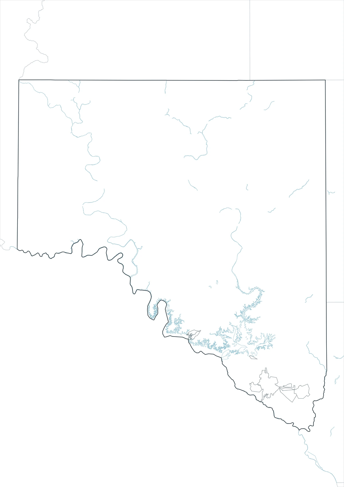 Blank outline map of Val Verde County Texas