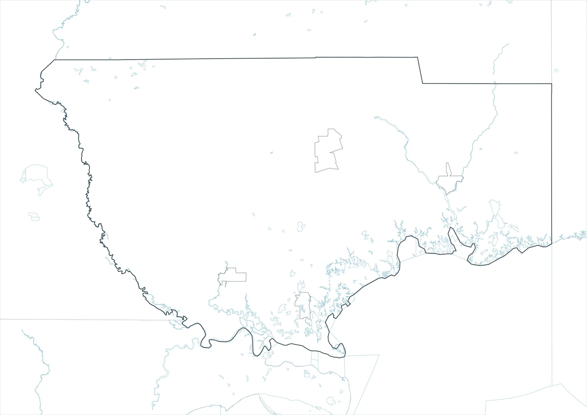 Blank outline map of Wakulla County Florida