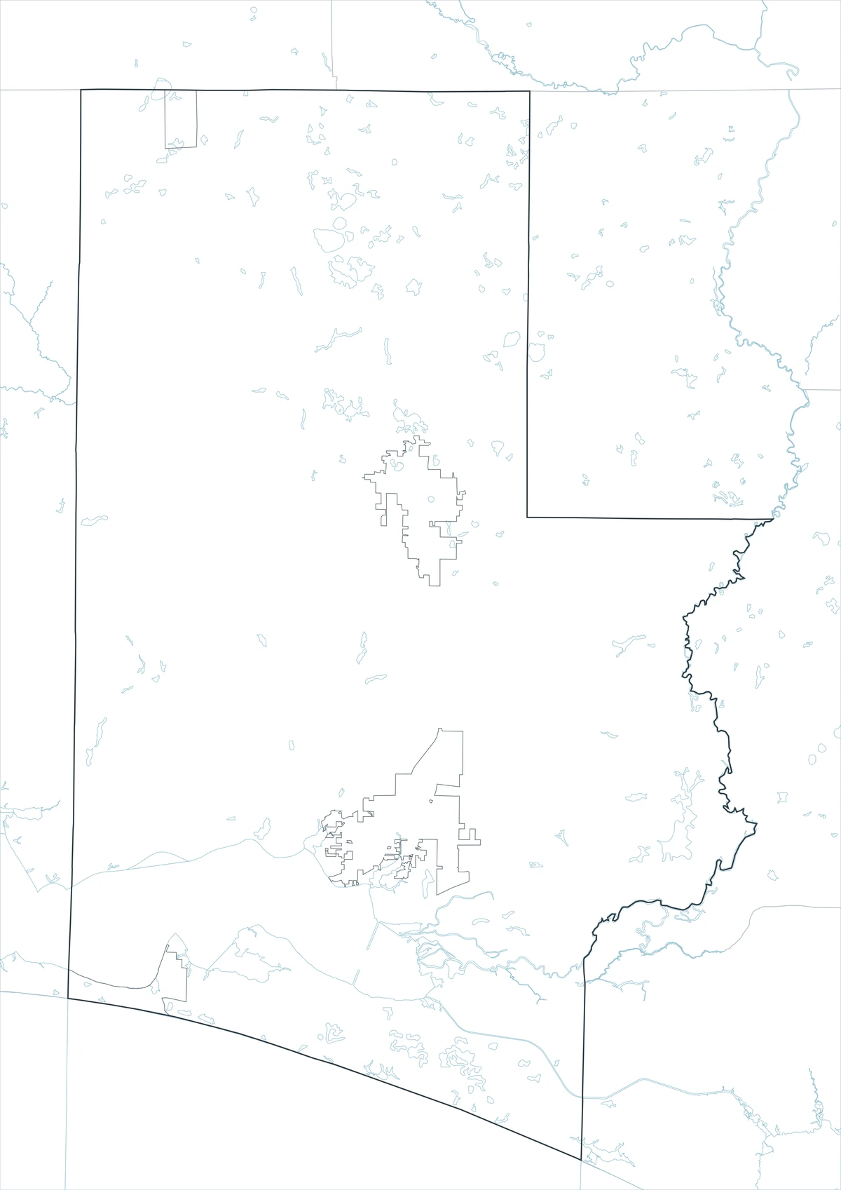 Blank outline map of Walton County Florida