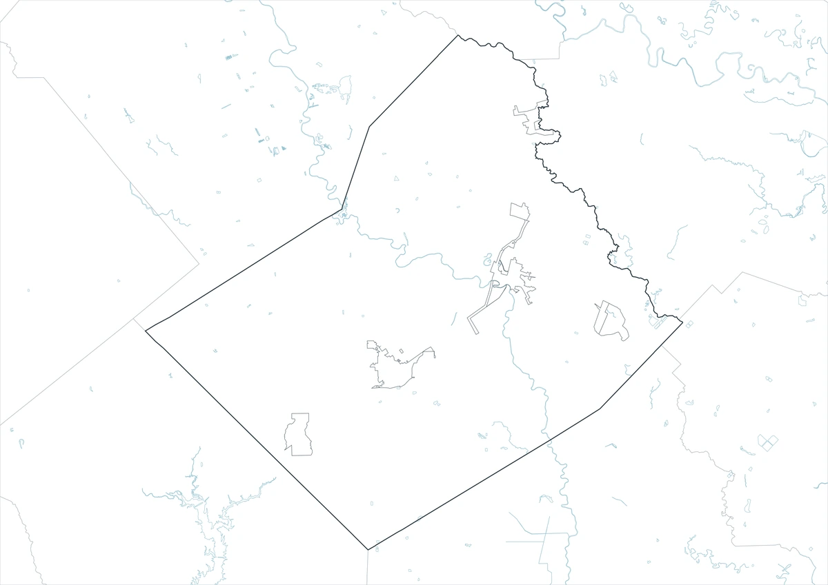 Blank outline map of Wharton County Texas