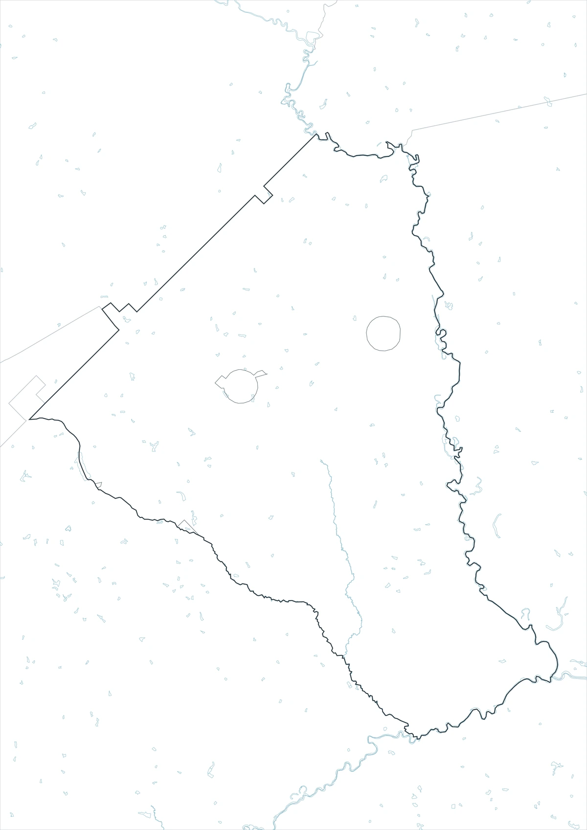 Blank outline map of Wheeler County Georgia