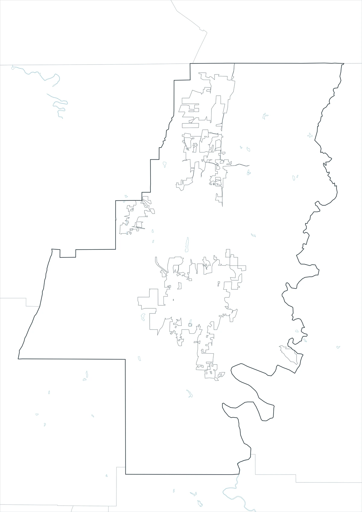 Blank outline map of Whitfield County Georgia
