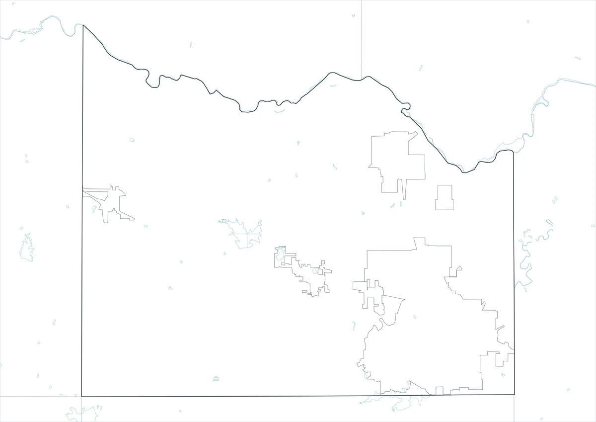 Blank outline map of Wichita County Texas