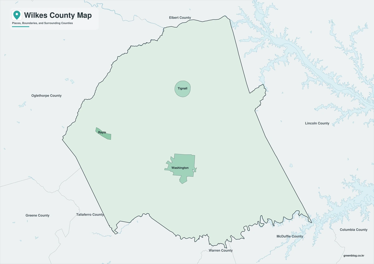 Wilkes County Georgia map with color black-and-white and outline versions