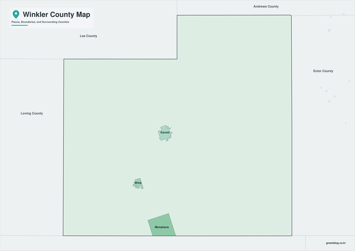 Winkler County Texas map with color black-and-white and outline versions