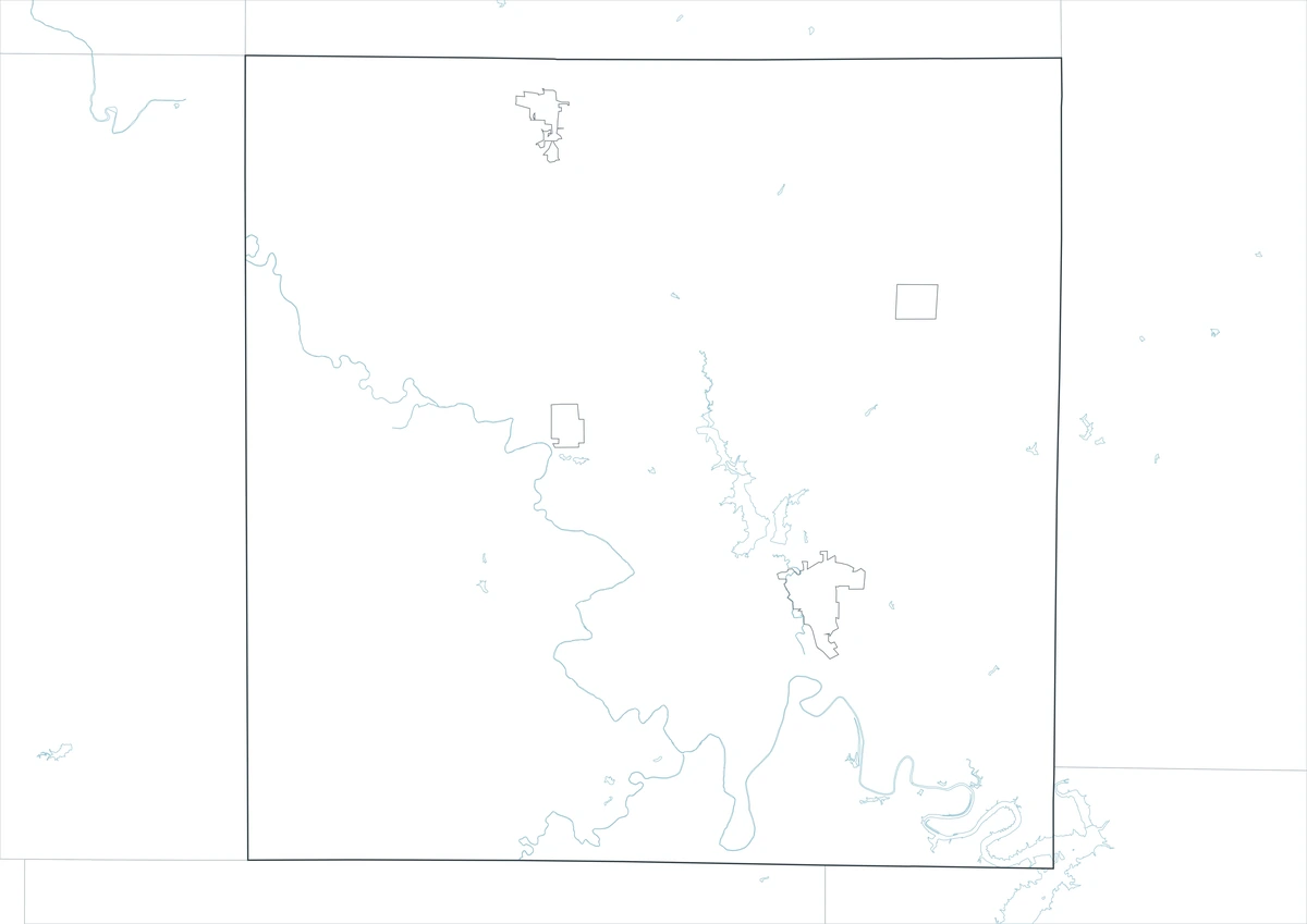 Blank outline map of Young County Texas