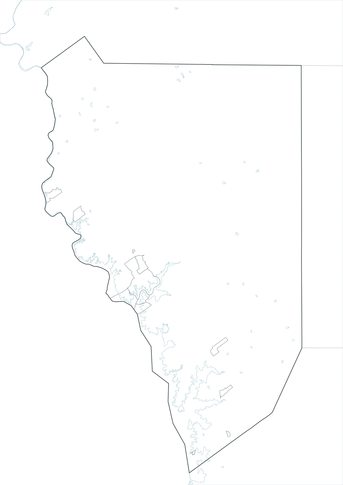 Blank outline map of Zapata County Texas
