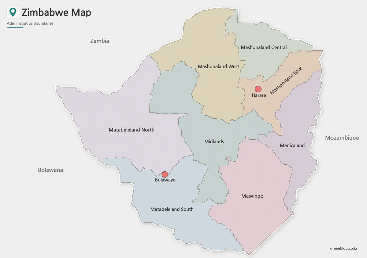 Zimbabwe map download collection with printable color, black and white, and outline map versions