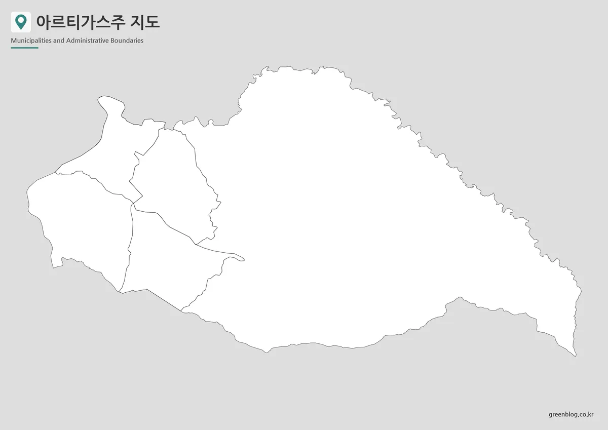 아르티가스주 윤곽선 지도 행정 경계 편집 자료