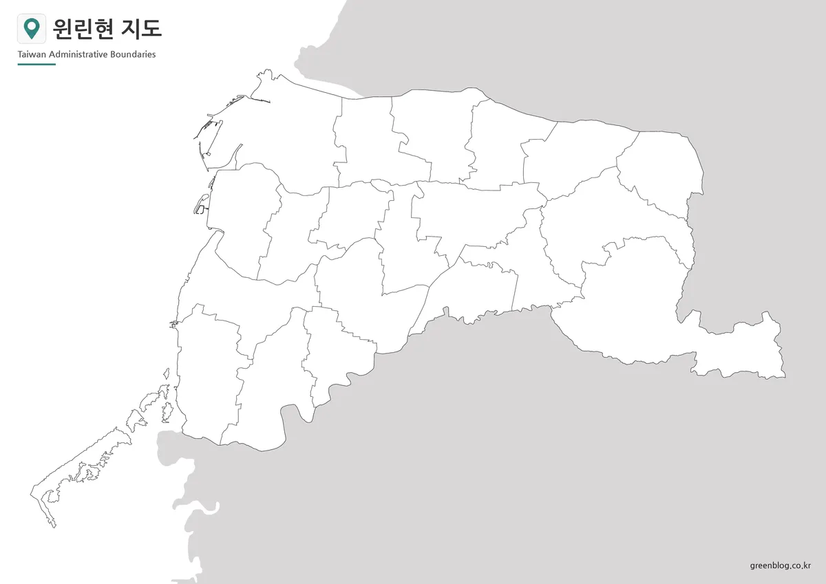 대만 윈린현 윤곽선 지도