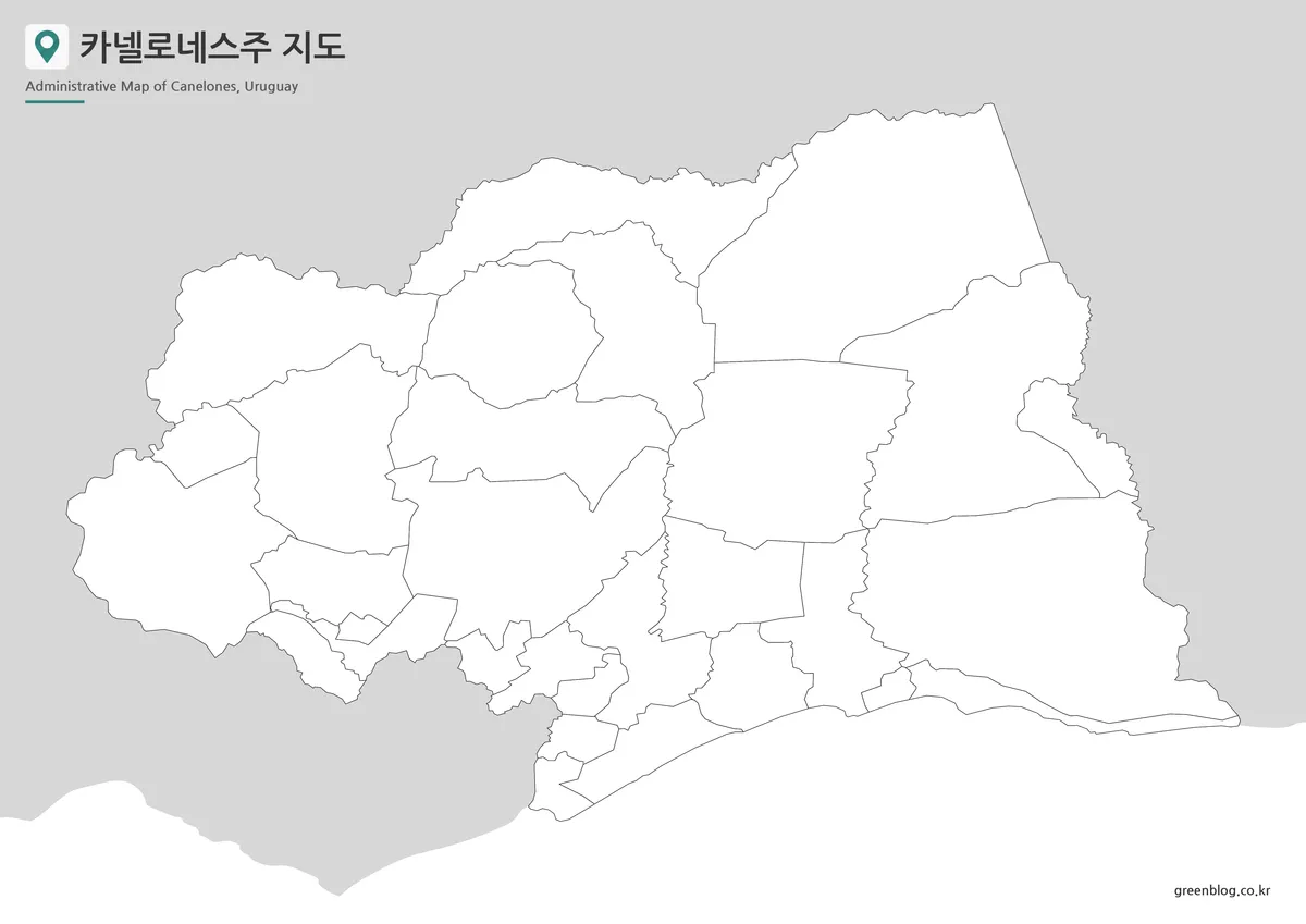 그래픽 편집용 우루과이 카넬로네스주 윤곽선 지도