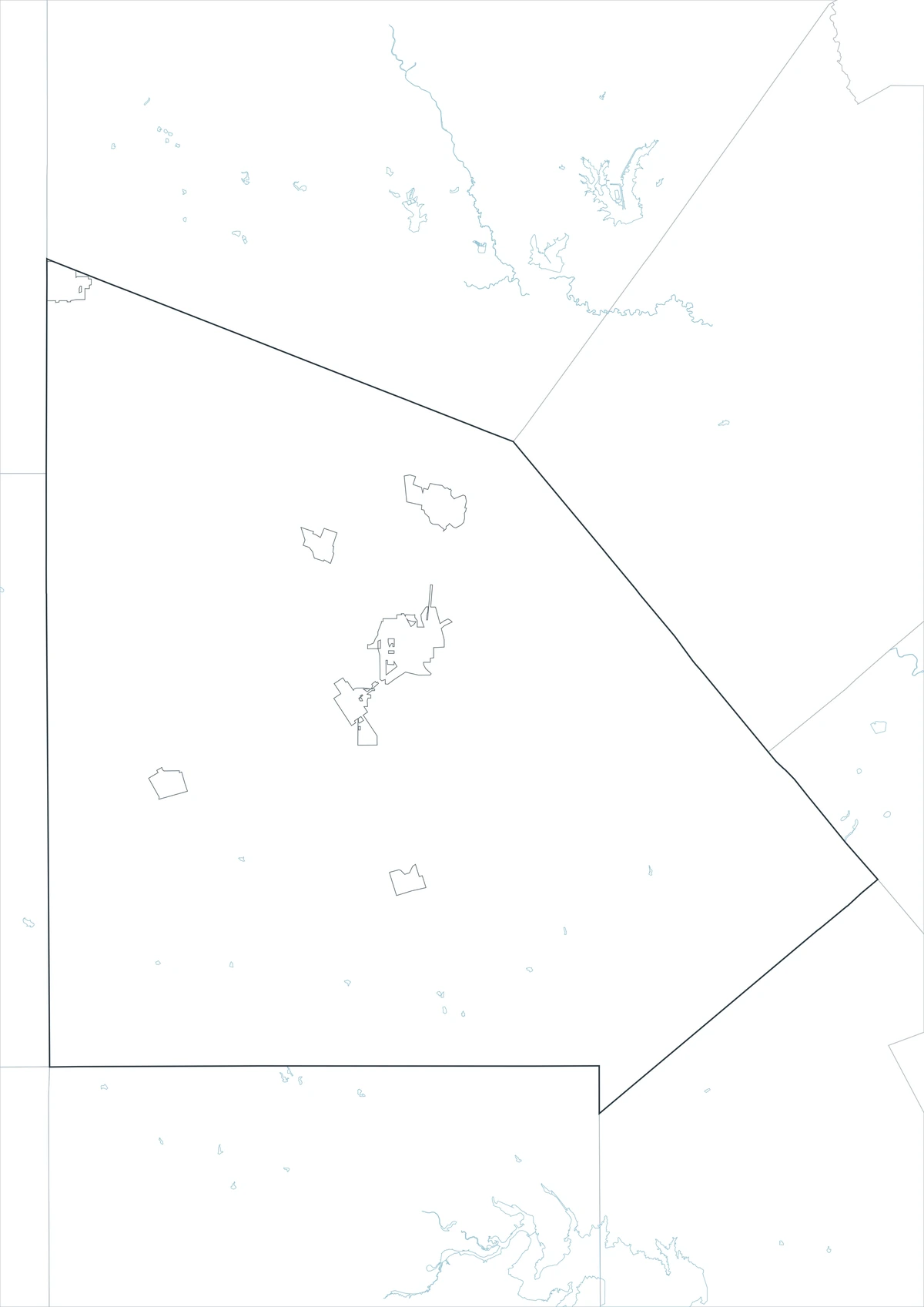 Outline map of Atascosa County, Texas