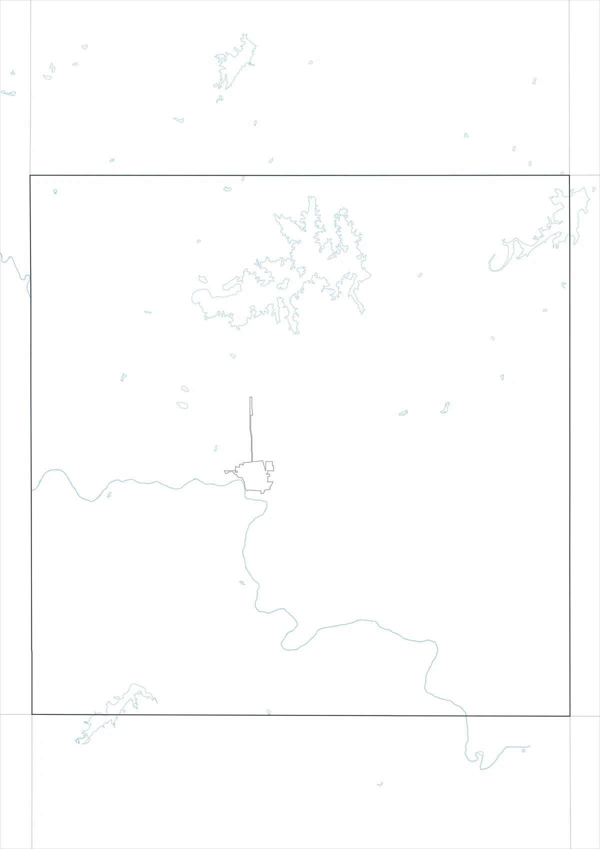 Outline map of Baylor County, Texas