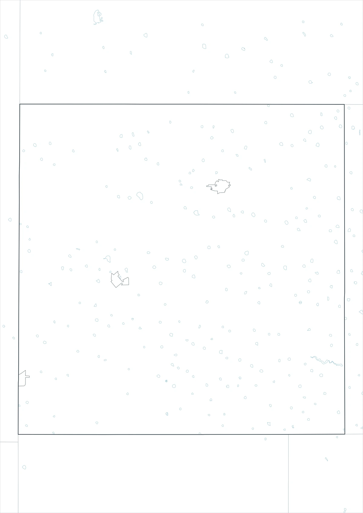 Blank outline map of Pecos County and included boundary lines