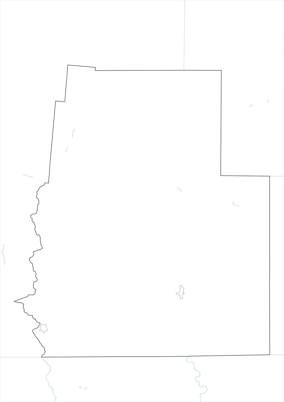 Blank outline map of Real County and included boundary lines