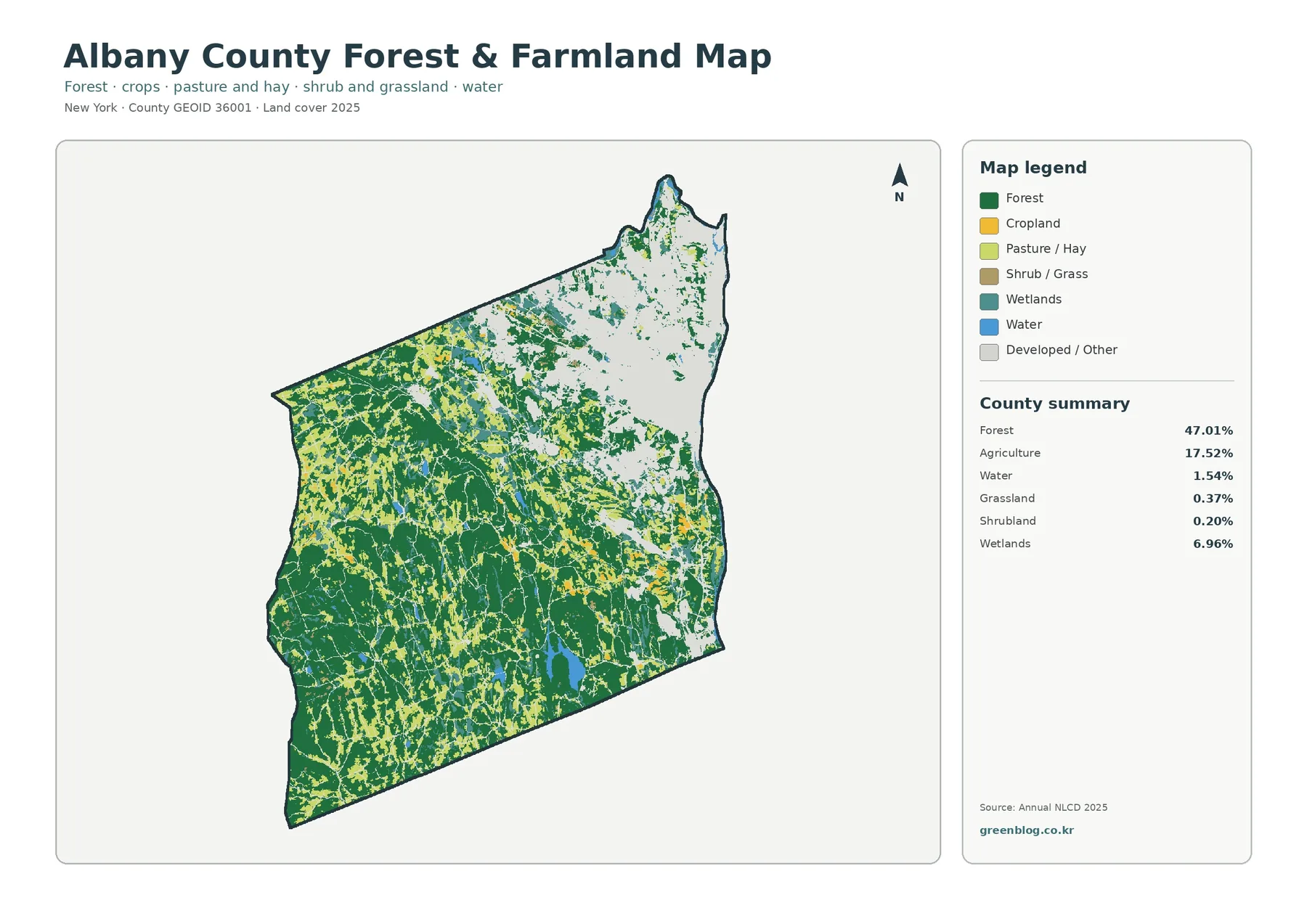 Albany County forest and farmland map