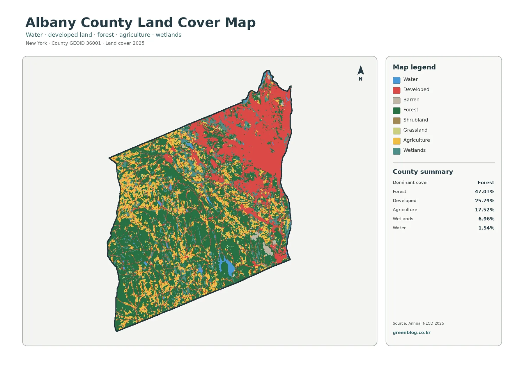 Albany County 2025 land cover map