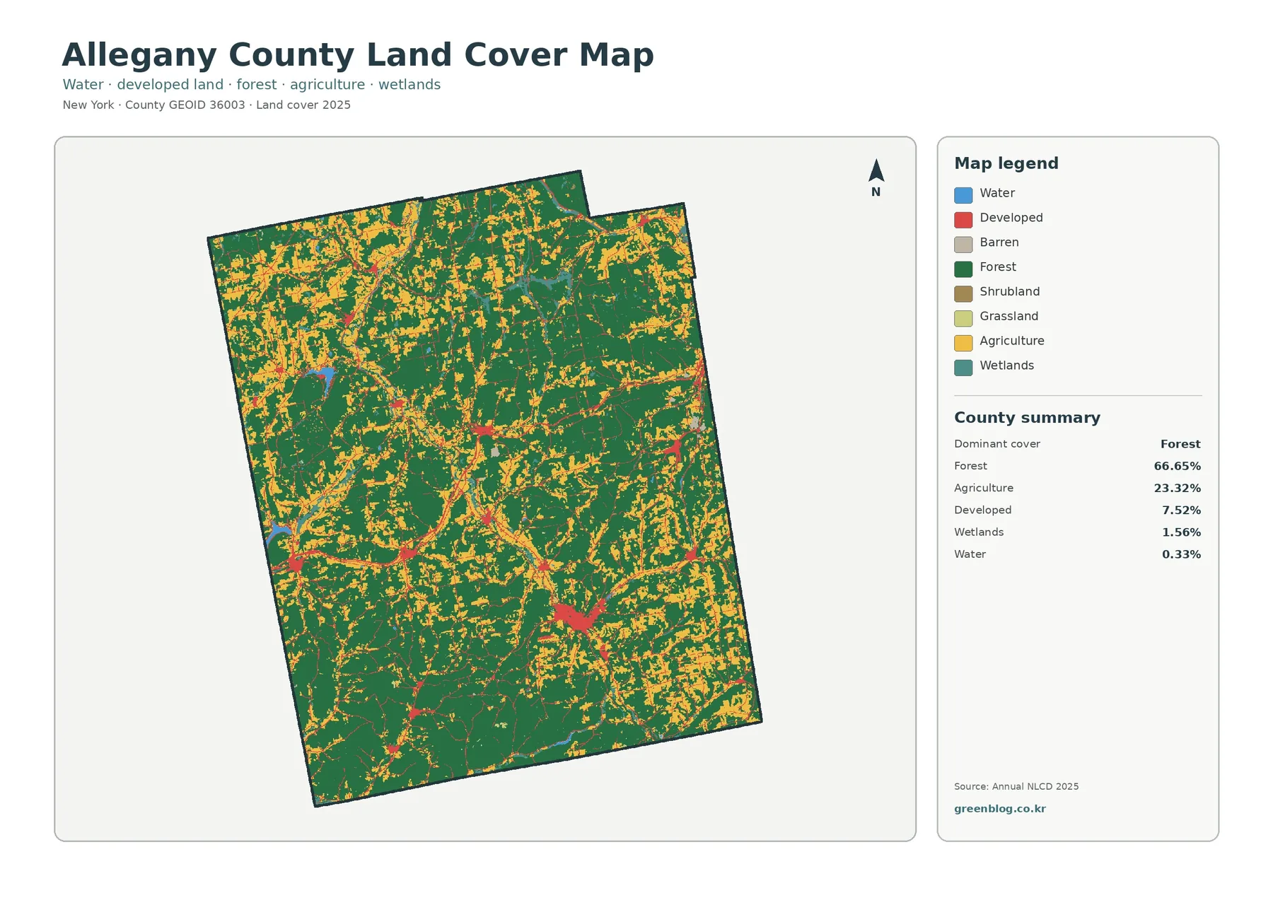 Allegany County New York land cover map