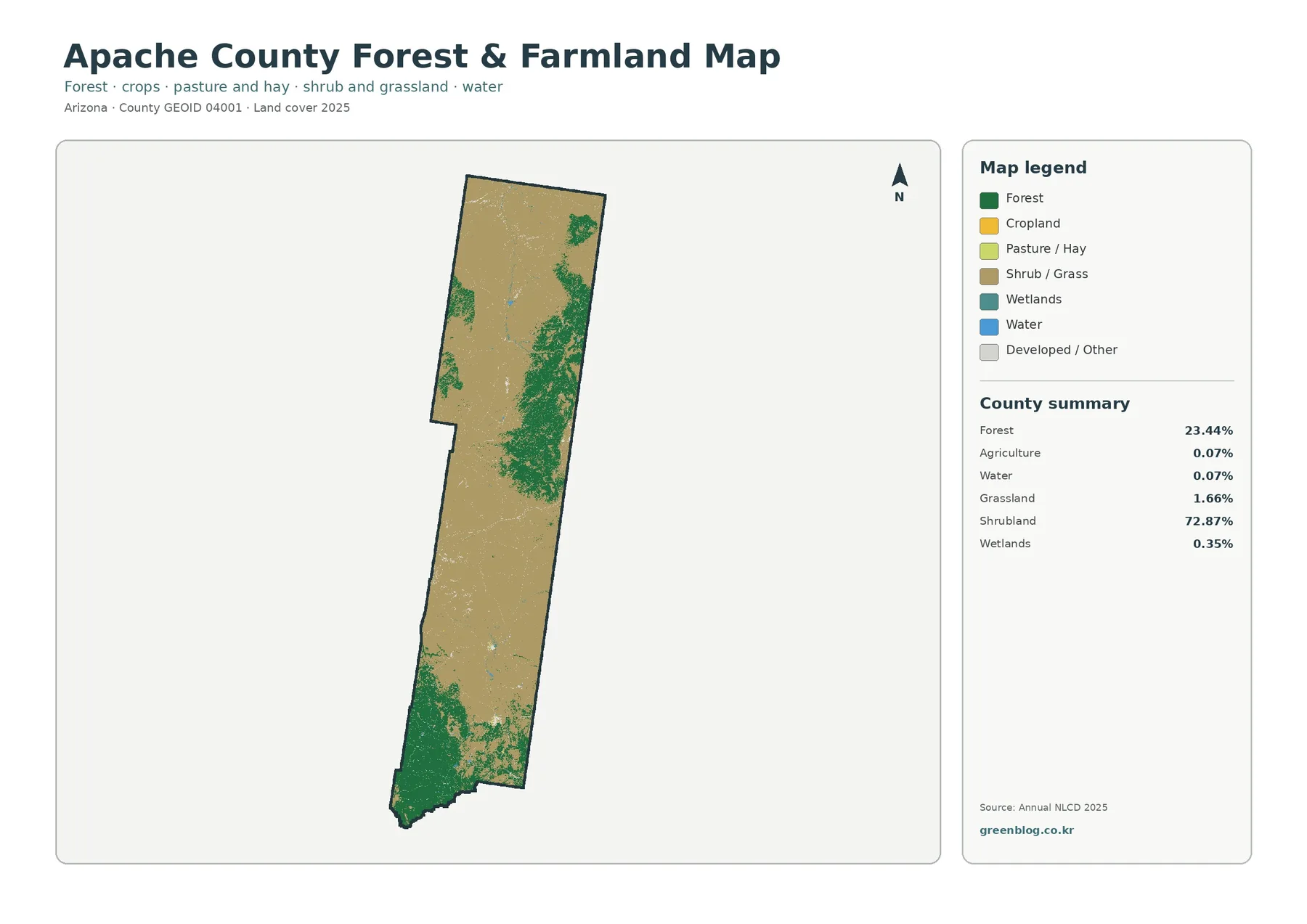 Apache County forest and farmland map