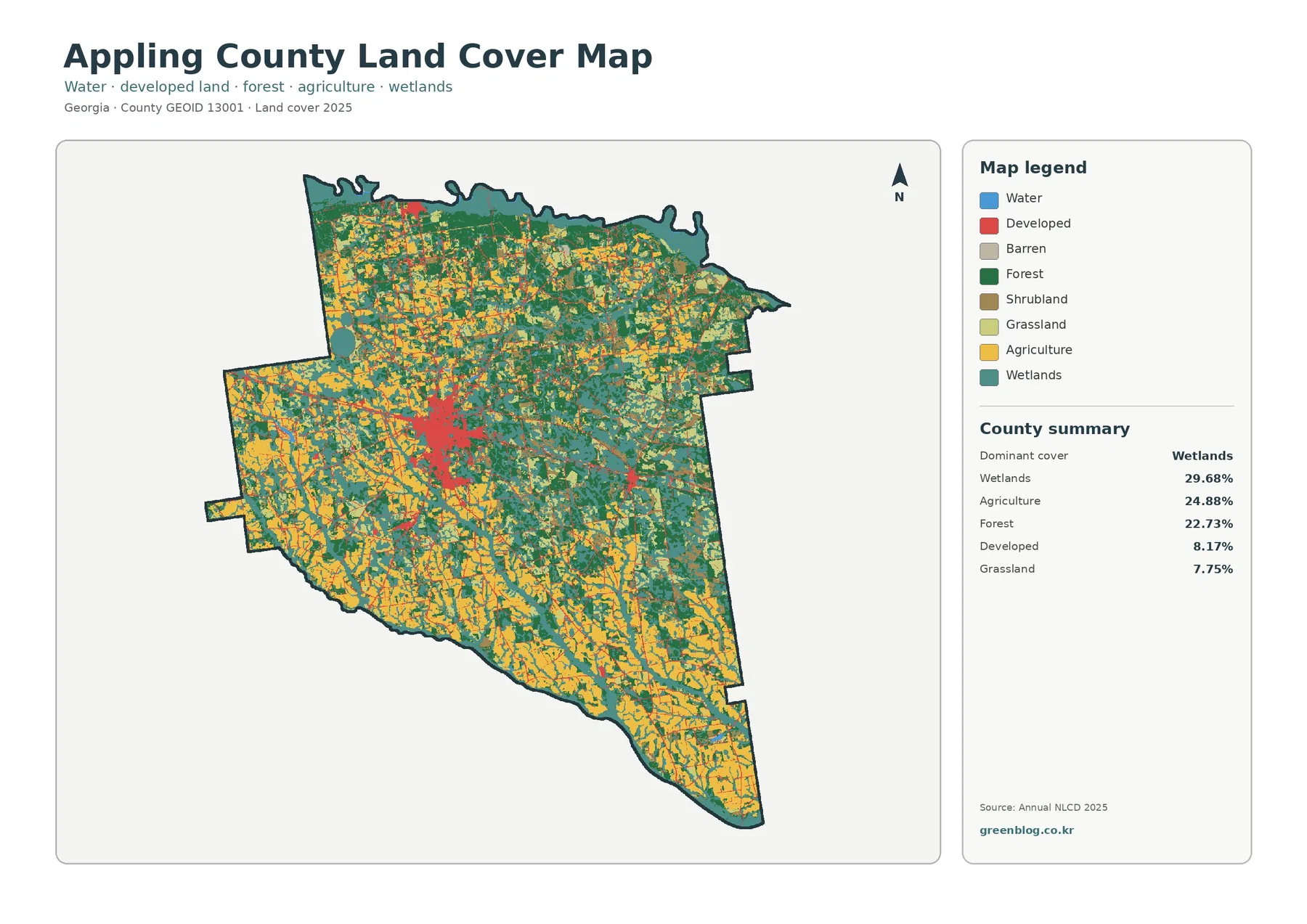 Appling County land cover map