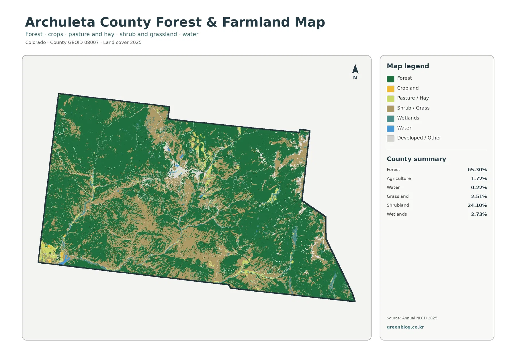 Archuleta County forest and farmland map